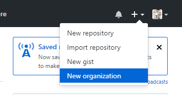 Click New Organization Button